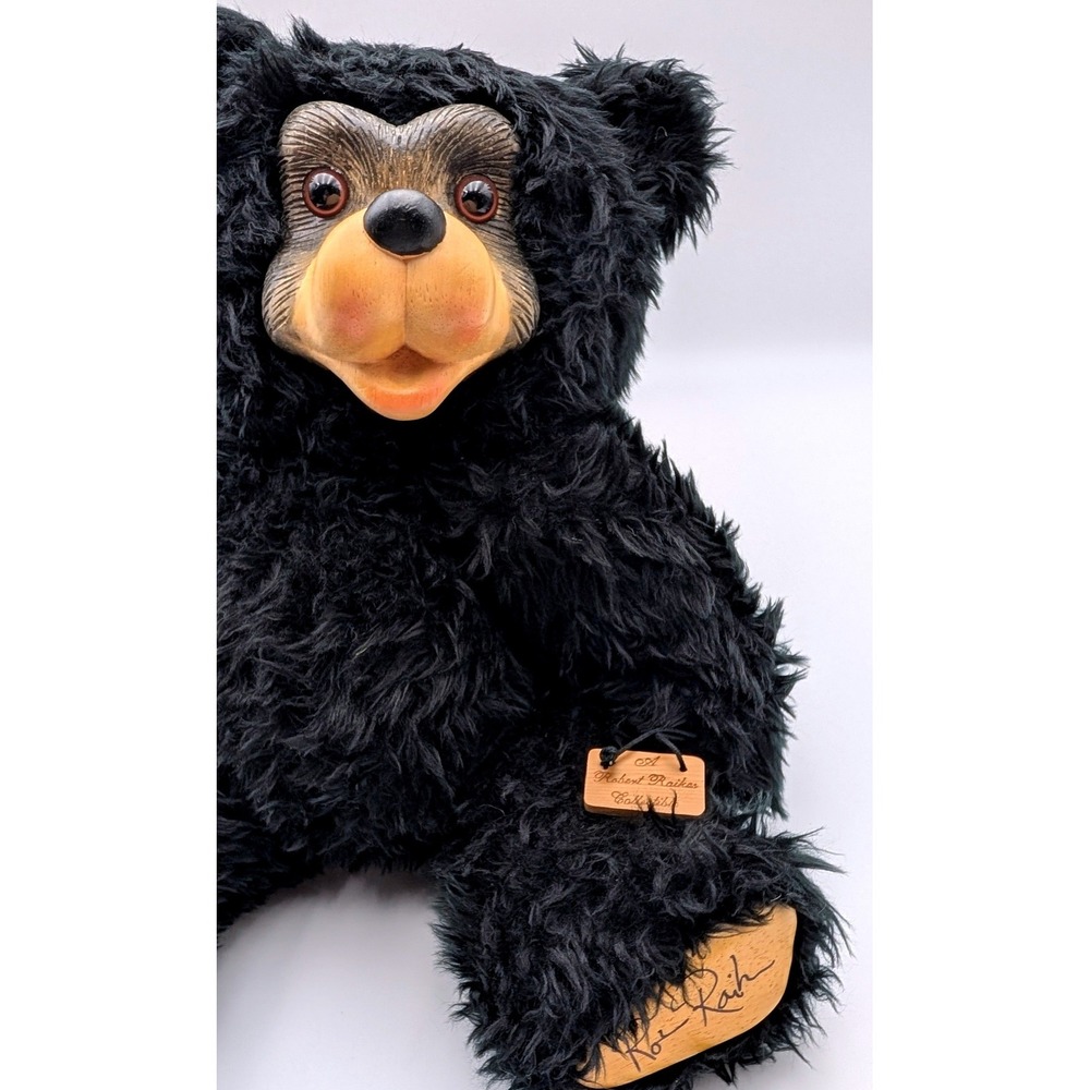 Robert Raikes Collectible Black Bear Wooden Face Limited Edition 660/1000 Signed - Picture 5 of 9